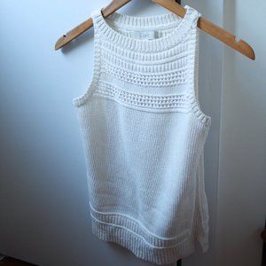 Loft White Crochet Tank